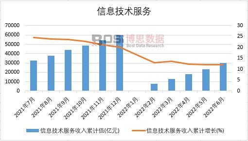 2022年上半年中國信息技術服務月度統計